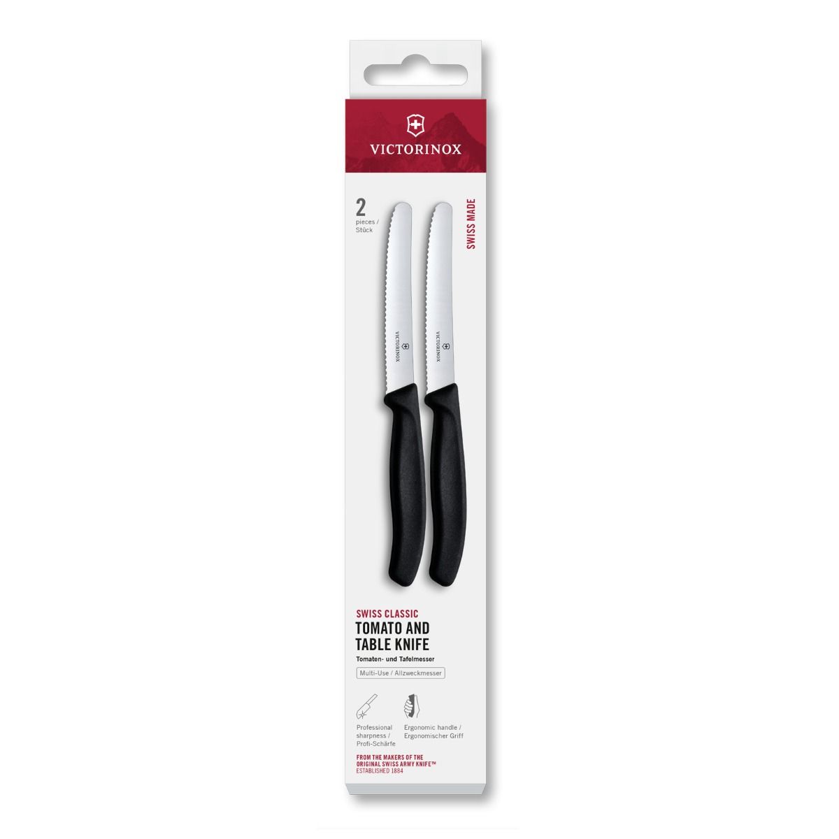 Victorinox Swiss Classic 11cm Serrated Paring Knife, Set of 2