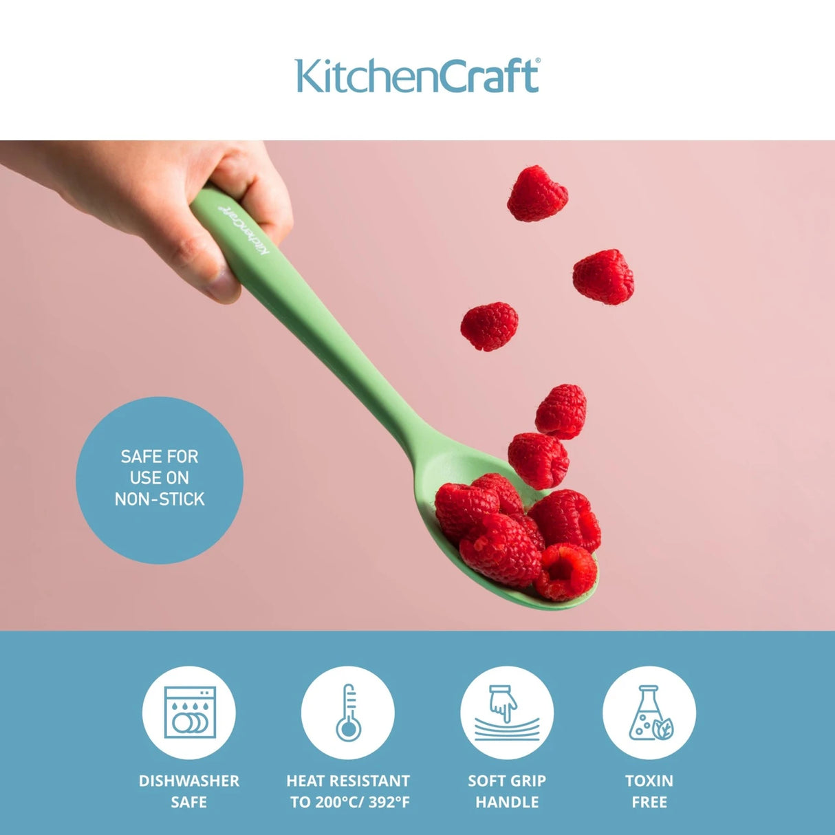 KitchenCraft Silicone Cooking Spoon, 27cm